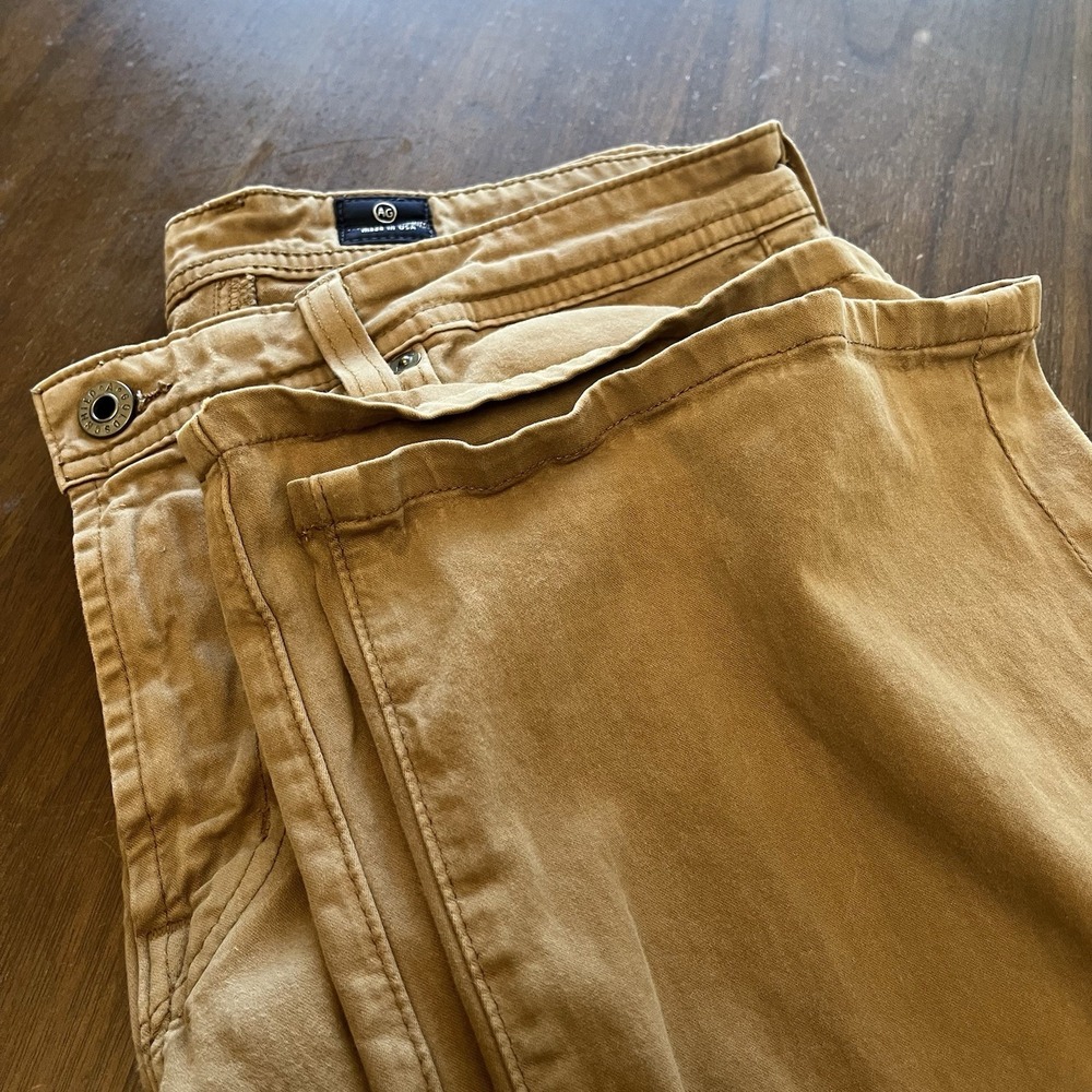 AG Adriano Goldschmied Men's 33x34 Khaki The Protege Straight Leg Pants USA Made
